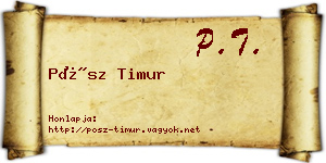 Pósz Timur névjegykártya